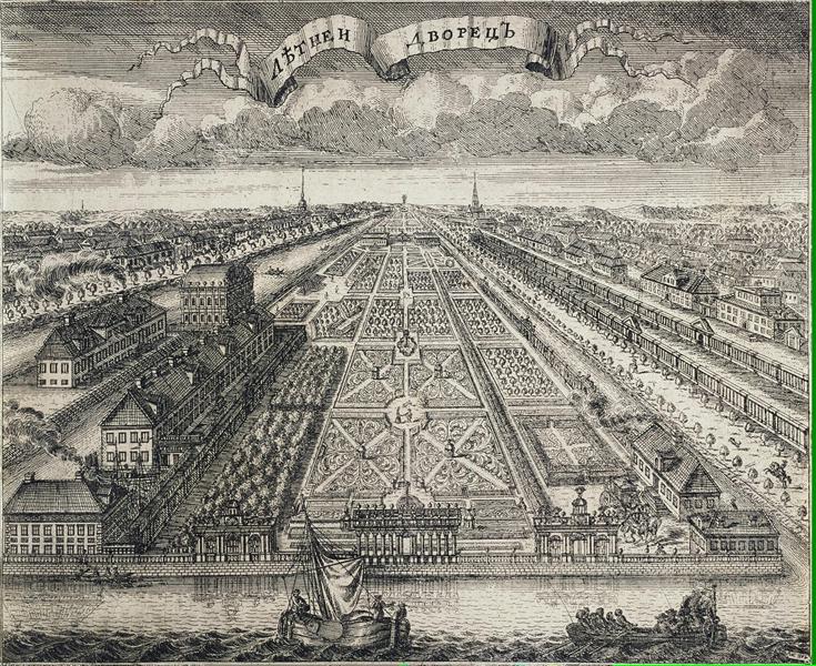 View of the Summer Gardens from the Neva River, 1717 - Алексей Зубов