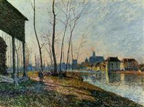 A February Morning at Moret sur Loing - Alfred Sisley