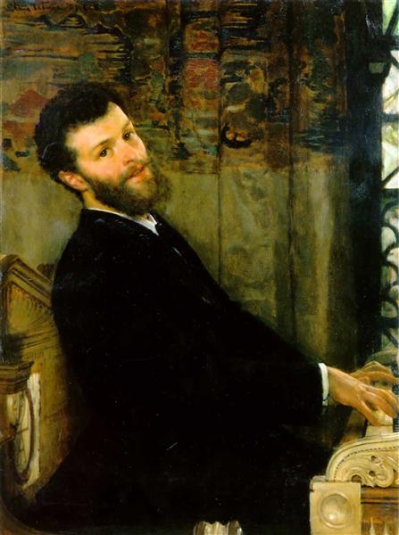 Portrait of the Singer George Henschel, 1879 - 勞倫斯·阿爾瑪-塔德瑪