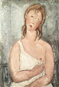 Mädchen im Hemd - Amedeo Modigliani