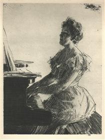 At the Piano - Anders Zorn