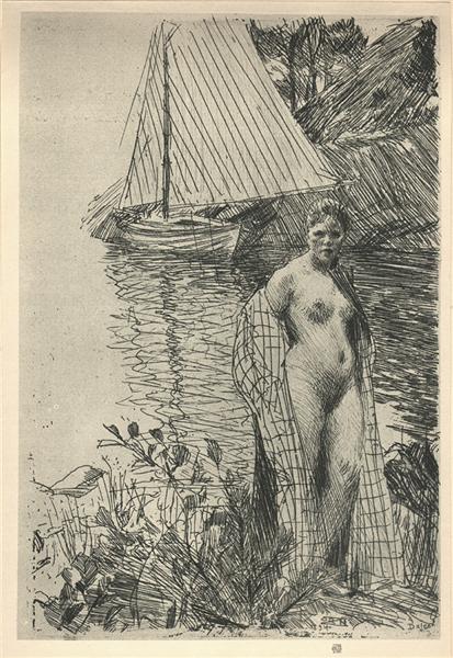 My Model and My Boat, 1894 - Anders Zorn