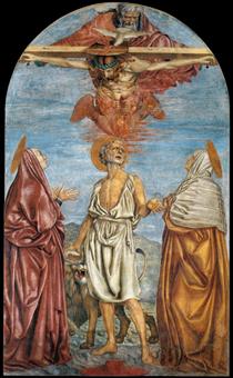 Holy Trinity with St. Jerome - Андреа дель Кастаньо