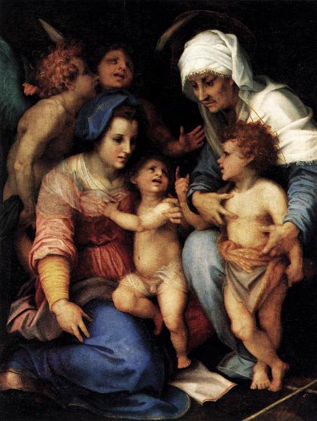 Мадонна з немовлям і святою Єлисаветою, немовлям святим Іоанном і двома ангелами, 1515 - 1516 - Андреа дель Сарто