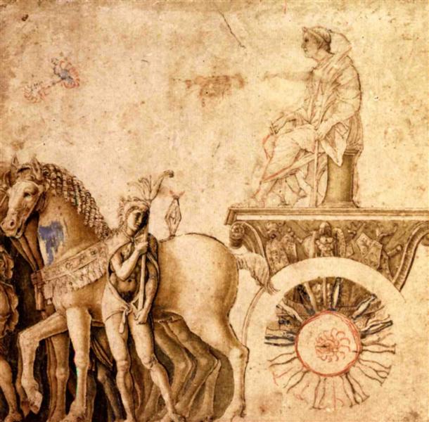 Юлій Цезар на тріумфальній колісниці, 1500 - Андреа Мантенья