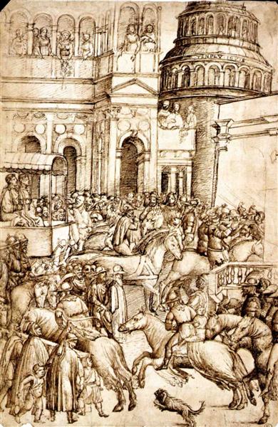 The Triumph and Vespasian de Titus, 1475 - 1500 - Андреа Мантенья