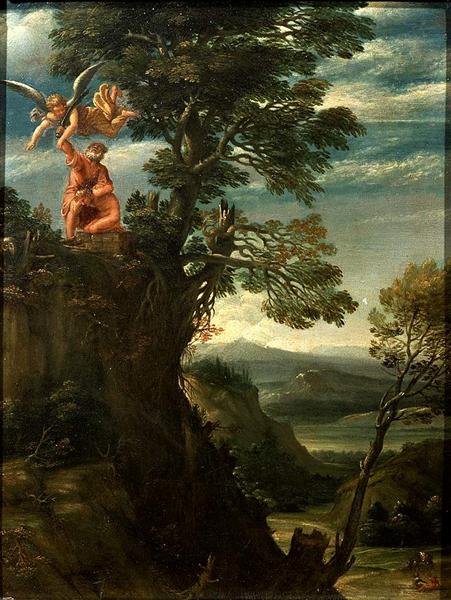 Landscape with the sacrifice of Isaac, 1599 - 1600 - Аннибале Карраччи