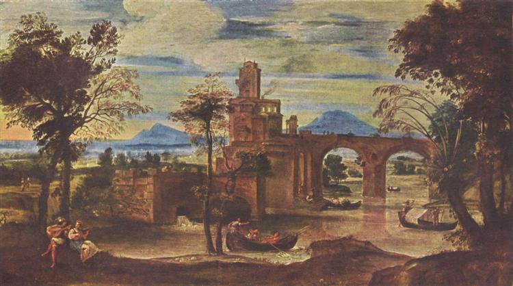 Römische Landschaft, c.1600 - Аннибале Карраччи