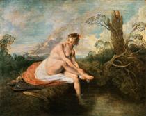 Diana at her Bath - Антуан Ватто