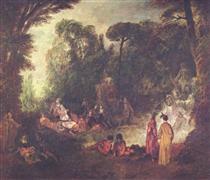 Feast in Park - Antoine Watteau