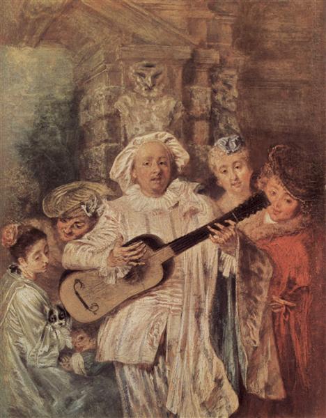 The Mezzetin's Family, c.1717 - Антуан Ватто