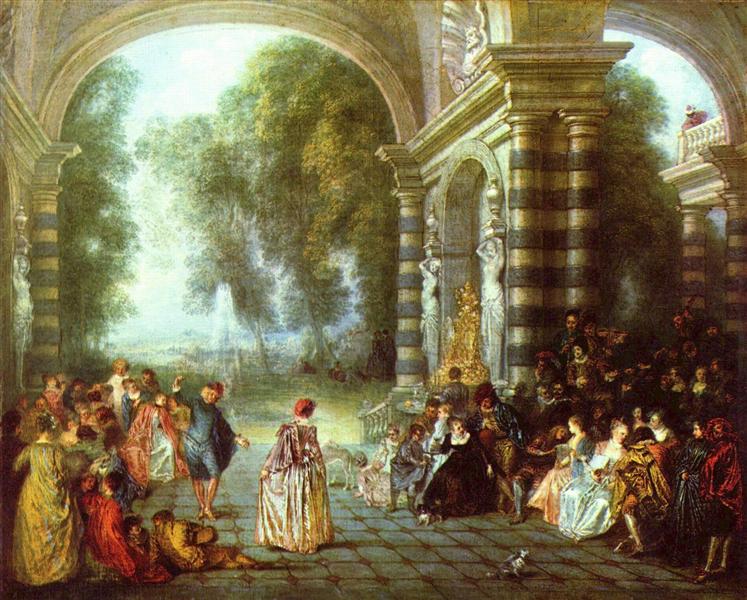 The pleasures of the ball, 1714 - Антуан Ватто