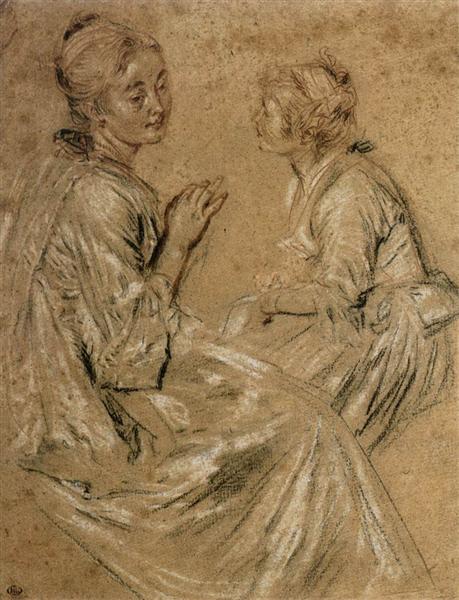 Two Seated Women, 1716 - 1717 - 安東尼‧華鐸