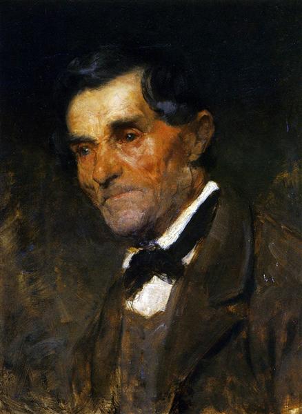 Portrait of a man in a bow tie, 1890 - Антон Ажбе