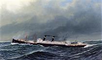 The Dutch Steamer Vaderland on a Choppy Sea - Антонио Якобсен