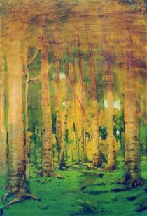 A Birch Grove. Spots of sunlight - Arkhyp Kuindzhi