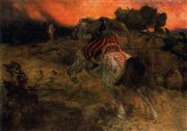 Astolf rides away with his head lost - Arnold Böcklin