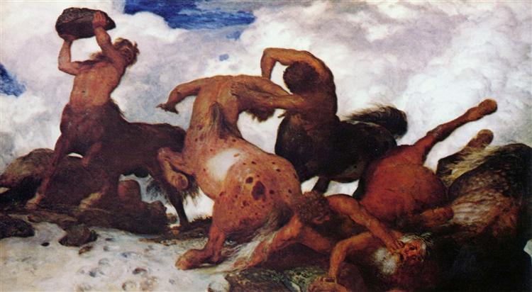 Battle of the Centaurs, 1873 - Арнольд Бёклин