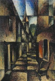 Street with church - Arthur Segal