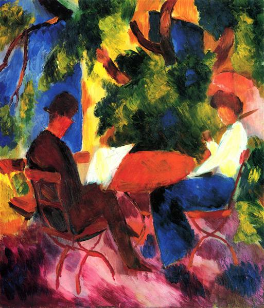 At the Garden Table, 1914 - Август Маке