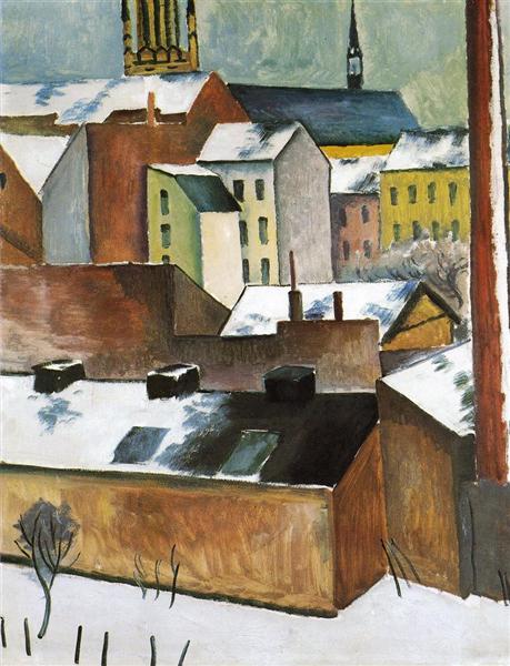 The Church of St. Mary in Bonn in Snow, 1911 - August Macke