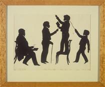 Cut Silhouette of Four Full Figures - Auguste Edouart