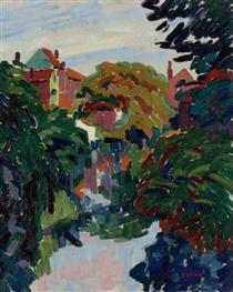 House at the Water - Auguste Herbin