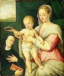 La Vierge et l'enfant Jésus couronnant une religieuse - Barbara Longhi