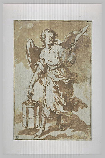 Angel holding the lantern and the sword that was used to cut the ear of Malchus, 1660 - Бартоломео Естебан Мурільйо