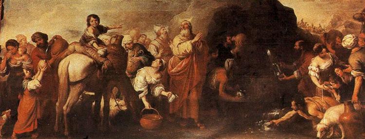 Moses and the water from the rock of Horeb, c.1667 - 1670 - Bartolome Esteban Murillo