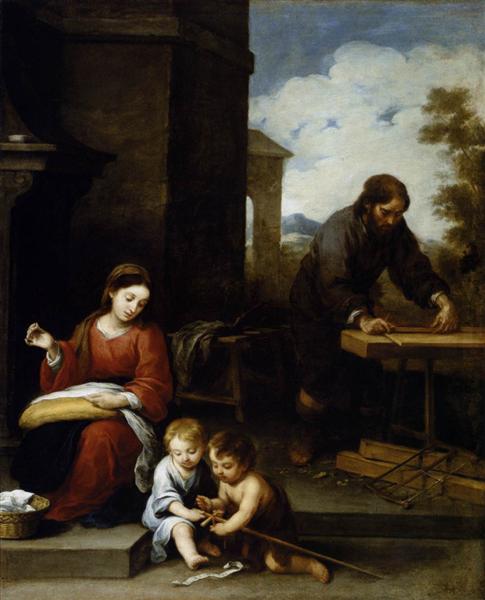 The Holy Family with the Infant St. John the Baptist, 1660 - 1670 - Bartolome Esteban Murillo