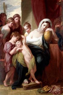 Agrippina and Her Children Mourning over the Ashes of Germanicus - Benjamin West