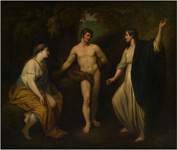 Choice of Hercules between Virtue and Pleasure, 1764 - Бенджамін Вест