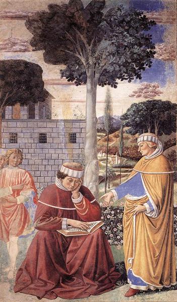 St. Augustine Reading the Epistle of St. Paul, 1464 - 1465 - Беноццо Гоццоли