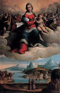 Madonna with the Child in Glory and Holy Ones - Benvenuto Tisi