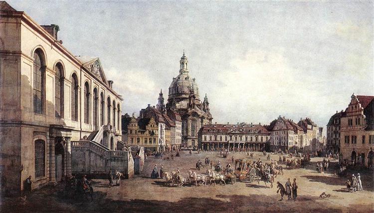 New Market Square in Dresden from the Jüdenhof, c.1750 - Бернардо Беллотто
