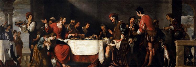 Banquet at the House of Simon, c.1630 - Бернардо Строцци