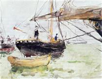 Aboard a Yacht - Berthe Morisot
