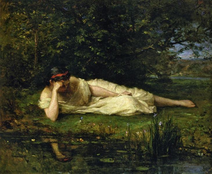 Study, The Water's Edge, 1864 - Берта Моризо