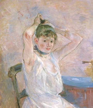 The Bath (Girl Arranging Her Hair), 1886 - 貝爾特·莫里索