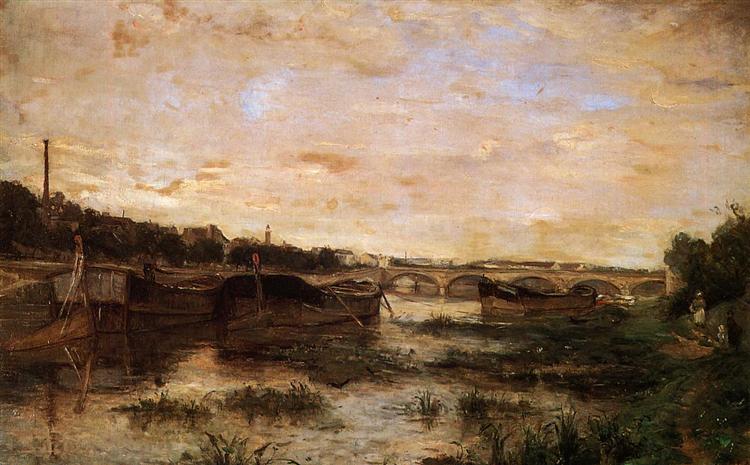 The Seine below the Pont d'Lena, 1866 - Берта Моризо