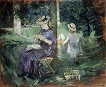 Woman and Child in a Garden - Berthe Morisot
