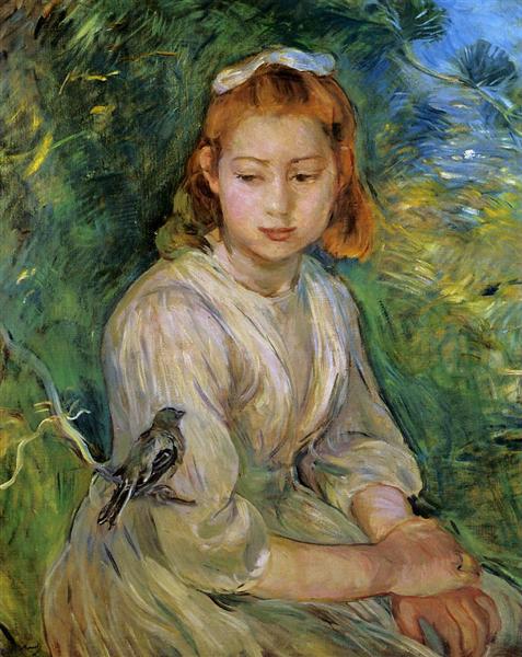 Young Girl with a Bird, 1891 - Berthe Morisot
