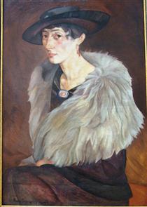 Portrait of Anna Grilikhes - Borís Grigóriev