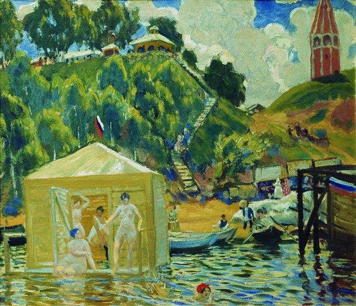 Bathing, 1912 - Boris Koustodiev