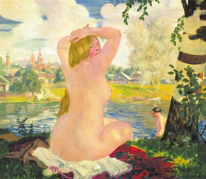 Bathing, 1921 - Boris Koustodiev