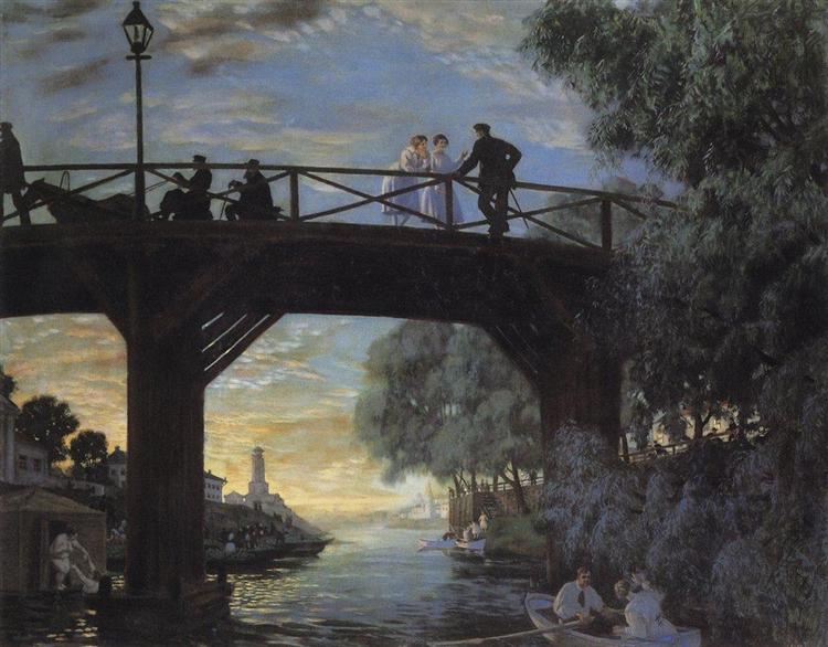 Bridge. Astrakhan, 1918 - Boris Michailowitsch Kustodijew