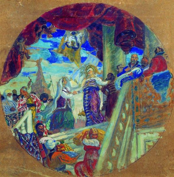 Joining Kazan to Russia. Allegory, 1913 - Boris Michailowitsch Kustodijew