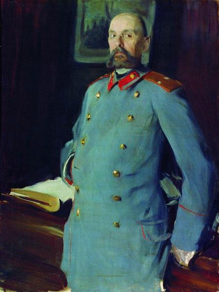 Portrait of the commandant of the Mariinsky Palace, Major-General Pavel Shevelev, 1903 - Борис Кустодієв
