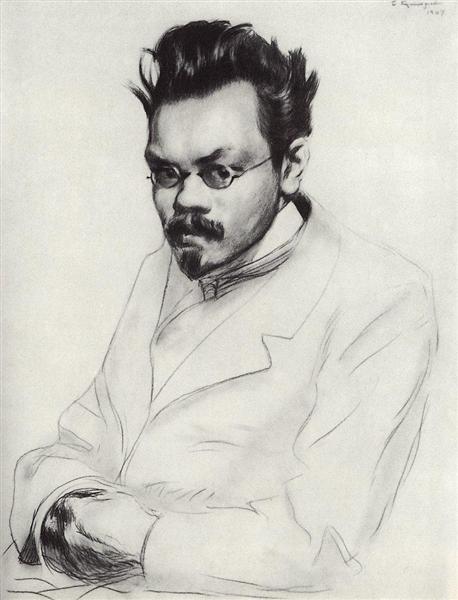 Portrait of the writer A.M. Remizov, 1907 - Borís Kustódiev